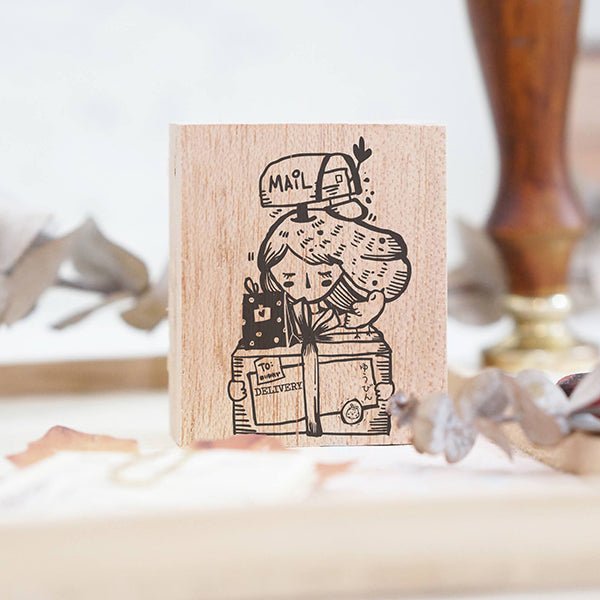 Black Milk Project Rubber Stamp - Delivery Girl - Paper Plus Cloth