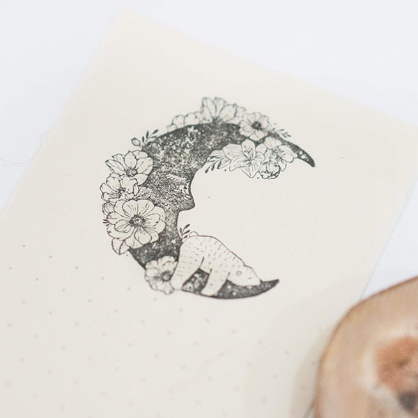 Black Milk Project Rubber Stamp - Moon Bear - Paper Plus Cloth