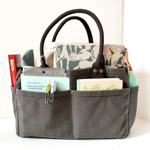 Canvas Planner Tote - Charcoal - Paper Plus Cloth