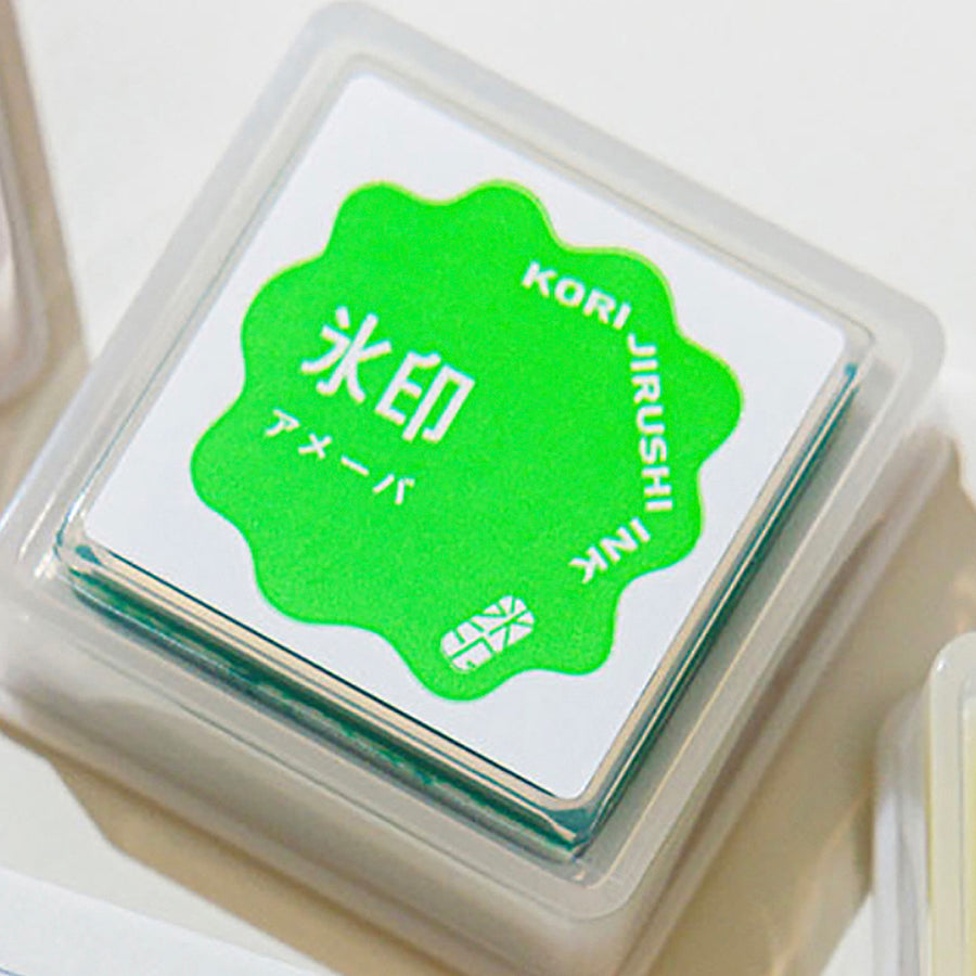 King Jim Kori Jirushi Stamp Pad - Fluorescent Green Amoeba