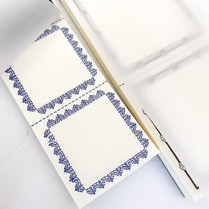 Classiky Blank Letterpress Label Book - Blue - Paper Plus Cloth