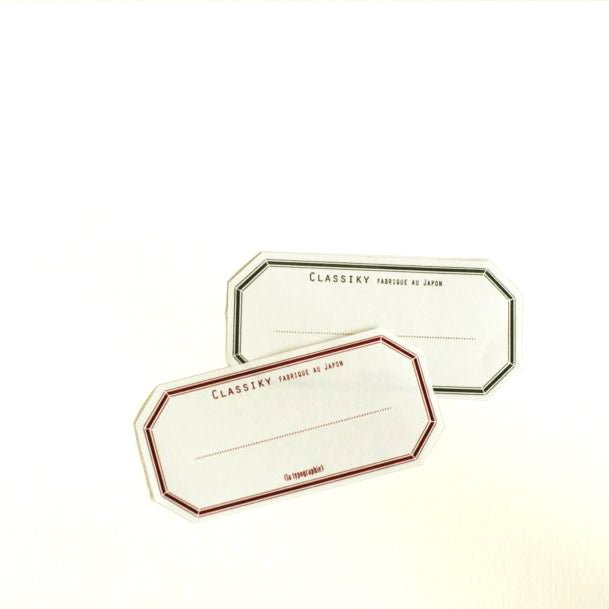 Classiky Blank Letterpress Label Book - Toppan Printing Water Glue Label Book - Green - Paper Plus Cloth