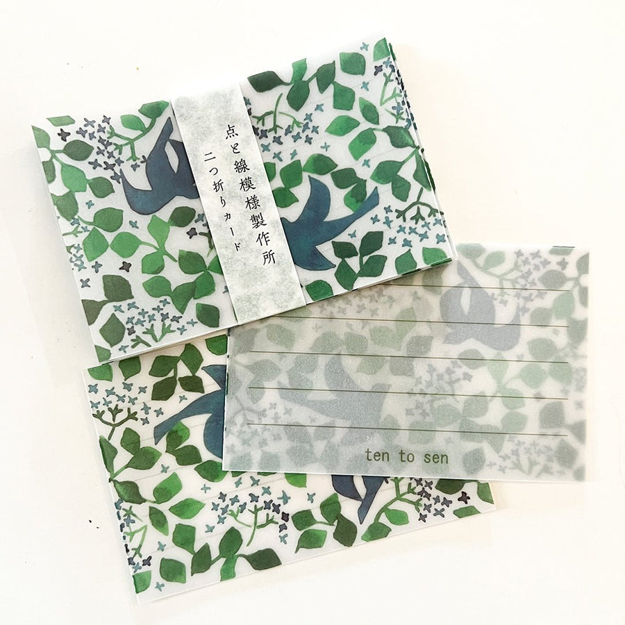 Classiky x Ten 2 Sen Folded Message Card 10pc - Message Bird - Paper Plus Cloth