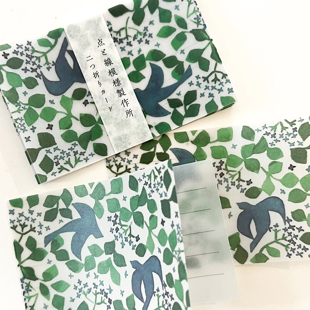 Classiky x Ten 2 Sen Folded Message Card 10pc - Message Bird - Paper Plus Cloth