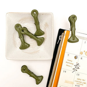 Coated Metal Clip - Olive - Paper Plus Cloth