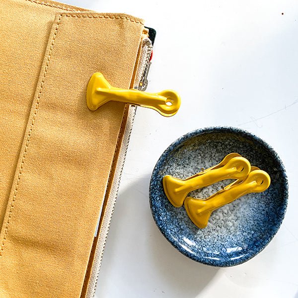 Coated Metal Clip - Yellow - Paper Plus Cloth