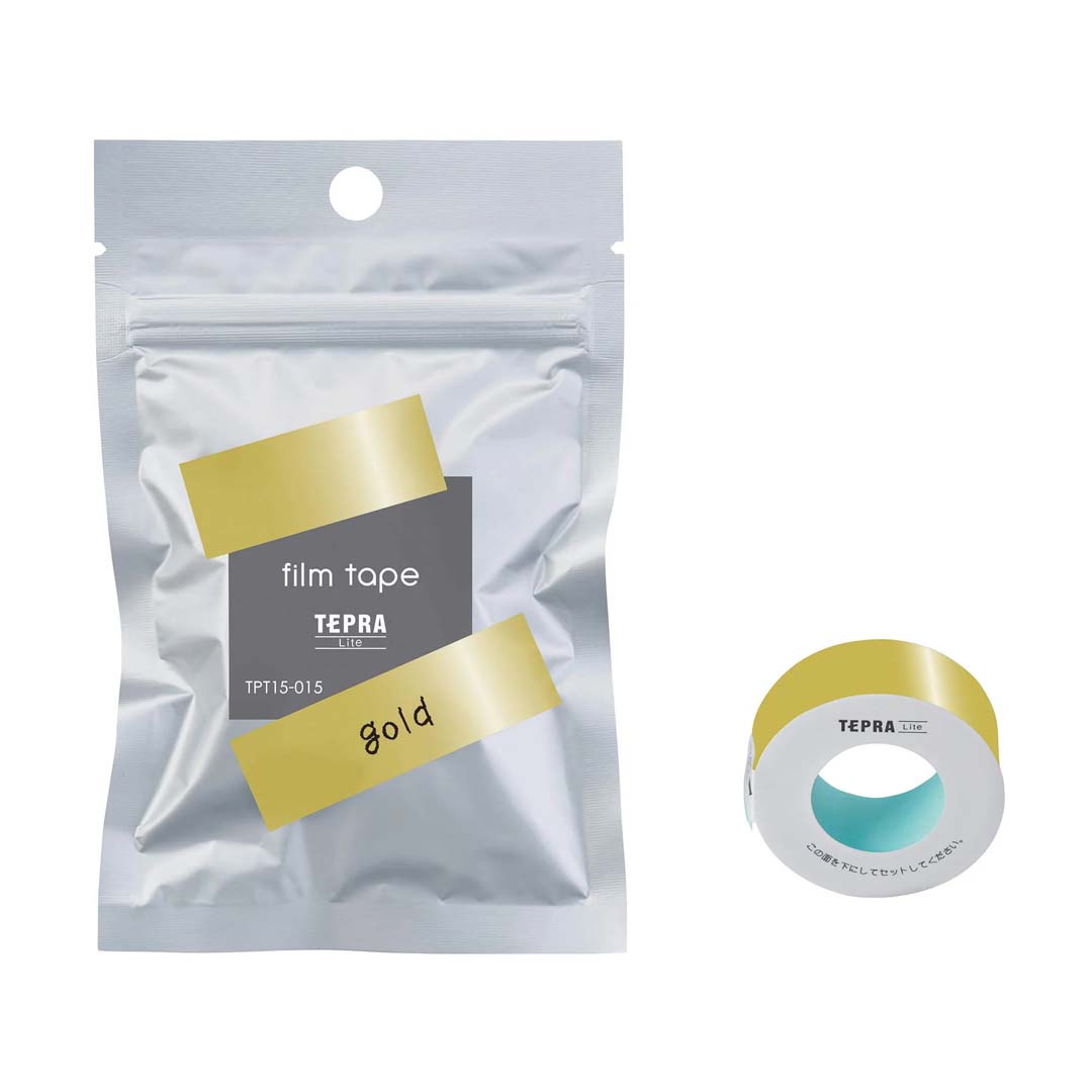 Coharu Label Printer Refill Tepra Tape - Gold 15mm - Paper Plus Cloth