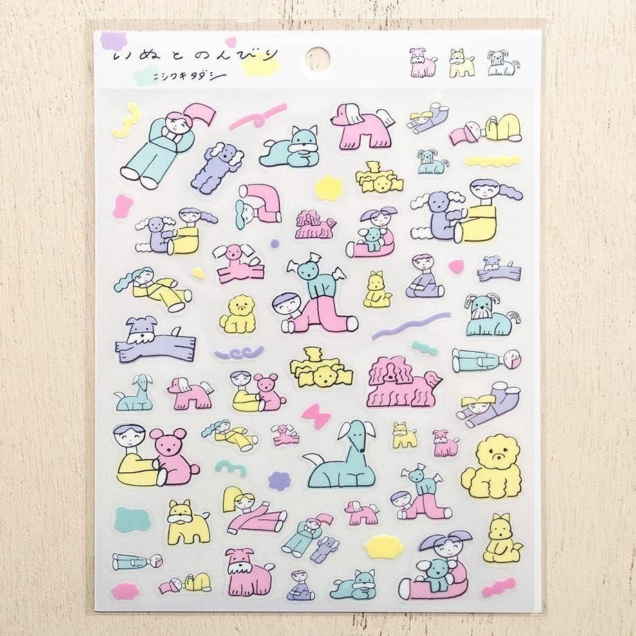 Cozyca x Tadashi Nishiwaki Sticker Seals - 22978 Lazy Days with Dogs