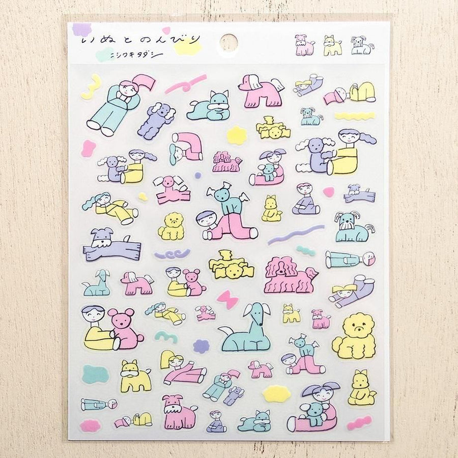 Cozyca x Tadashi Nishiwaki Sticker Seals - 22978 Lazy Days with Dogs