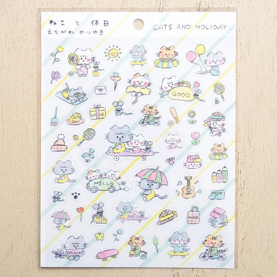 Cozyca x Noriyuki Echigawa Sticker Seals - 22985 Cats and Holiday
