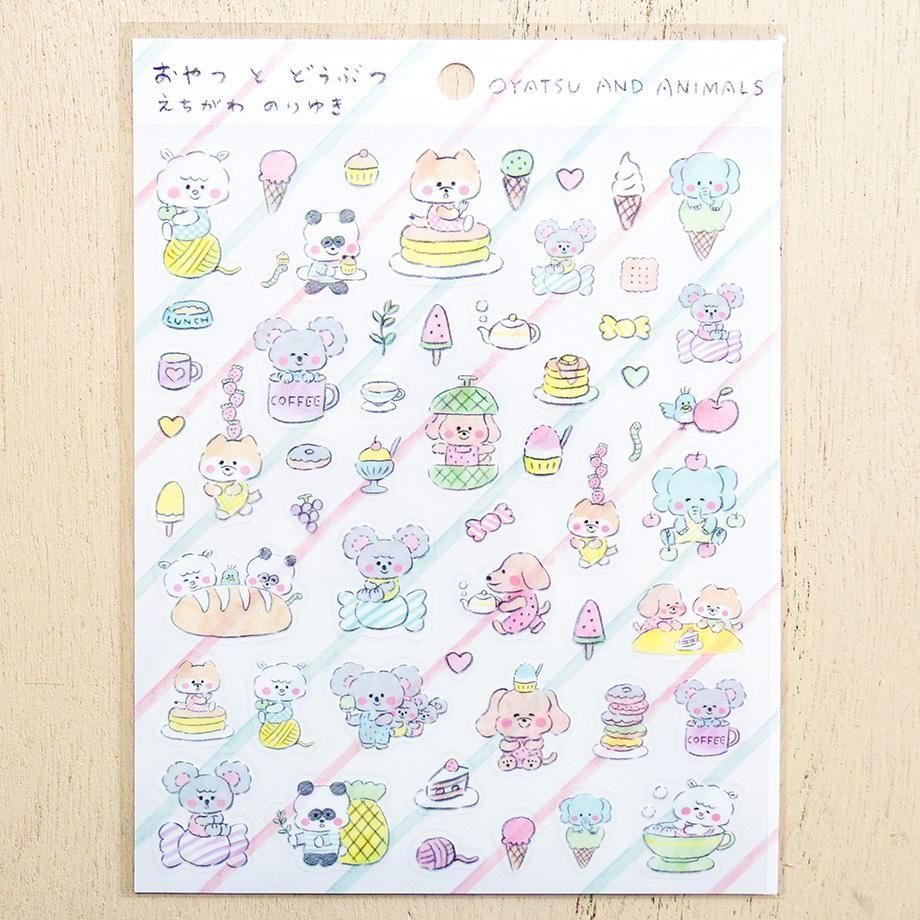Cozyca x Noriyuki Echigawa Sticker Seals - 22986 Oyatsu and Animals