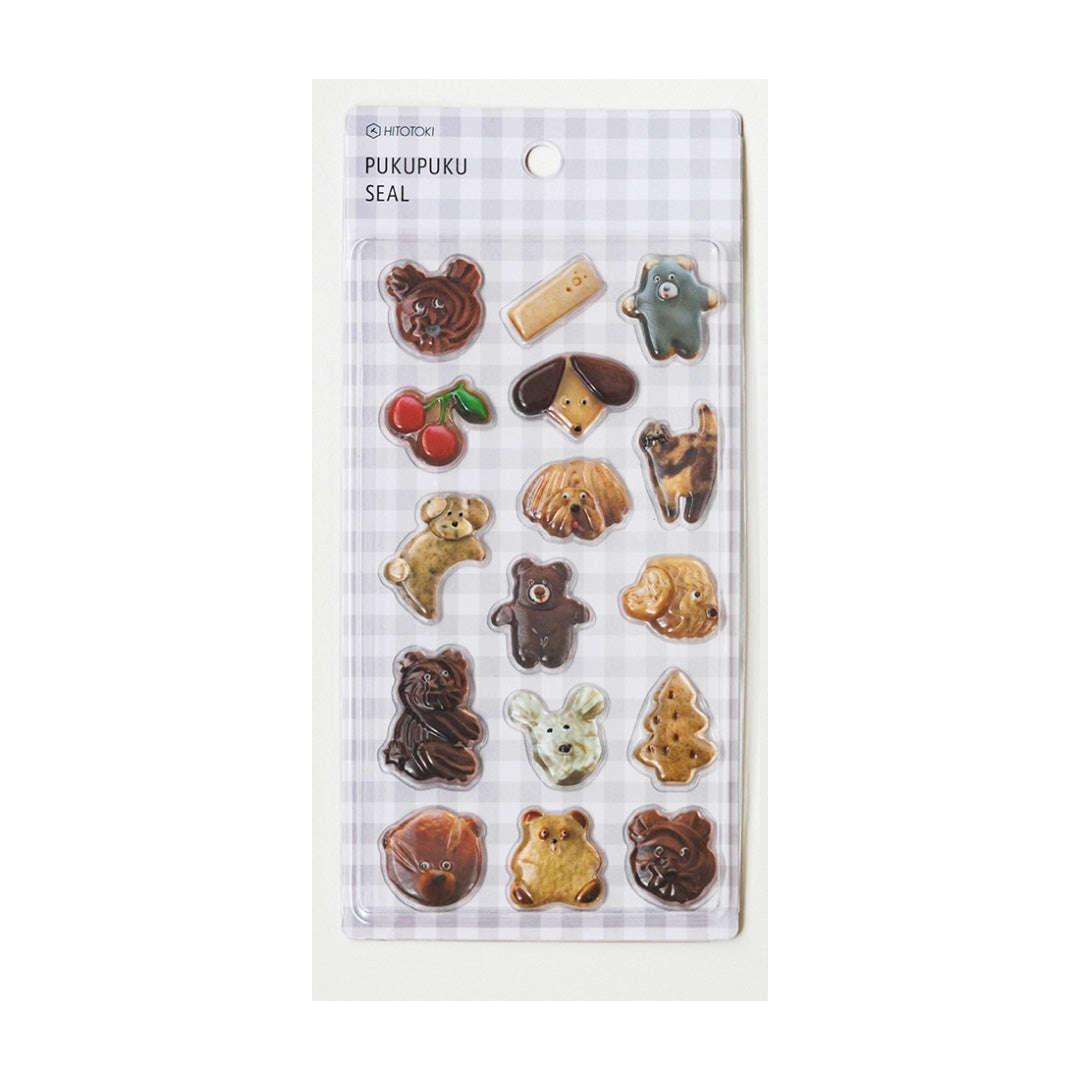 HITOTOKI PUKUPUKU Puffy Sticker - Cookies