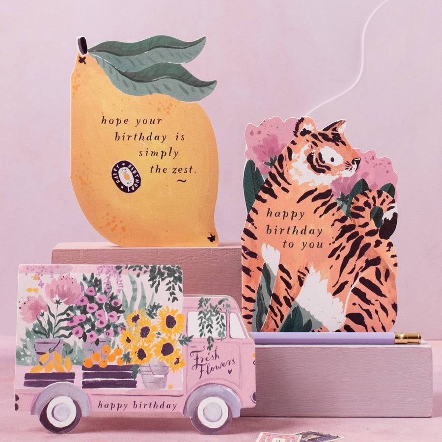 Sister Paper Co. - Flower Truck Birthday Card | Female Birthday Card | Floral