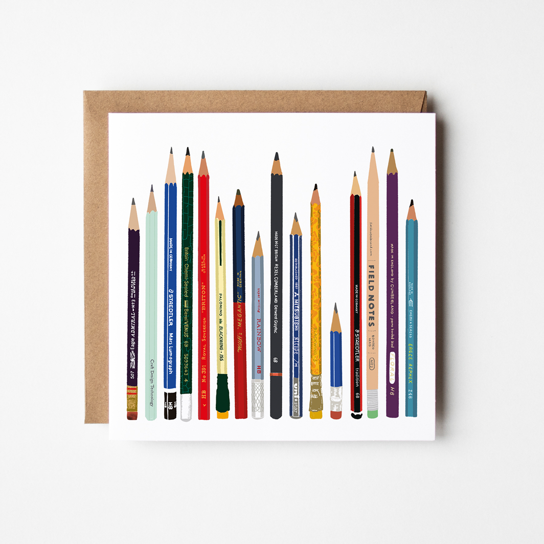 Design Smith - Pencils - blank greetings card