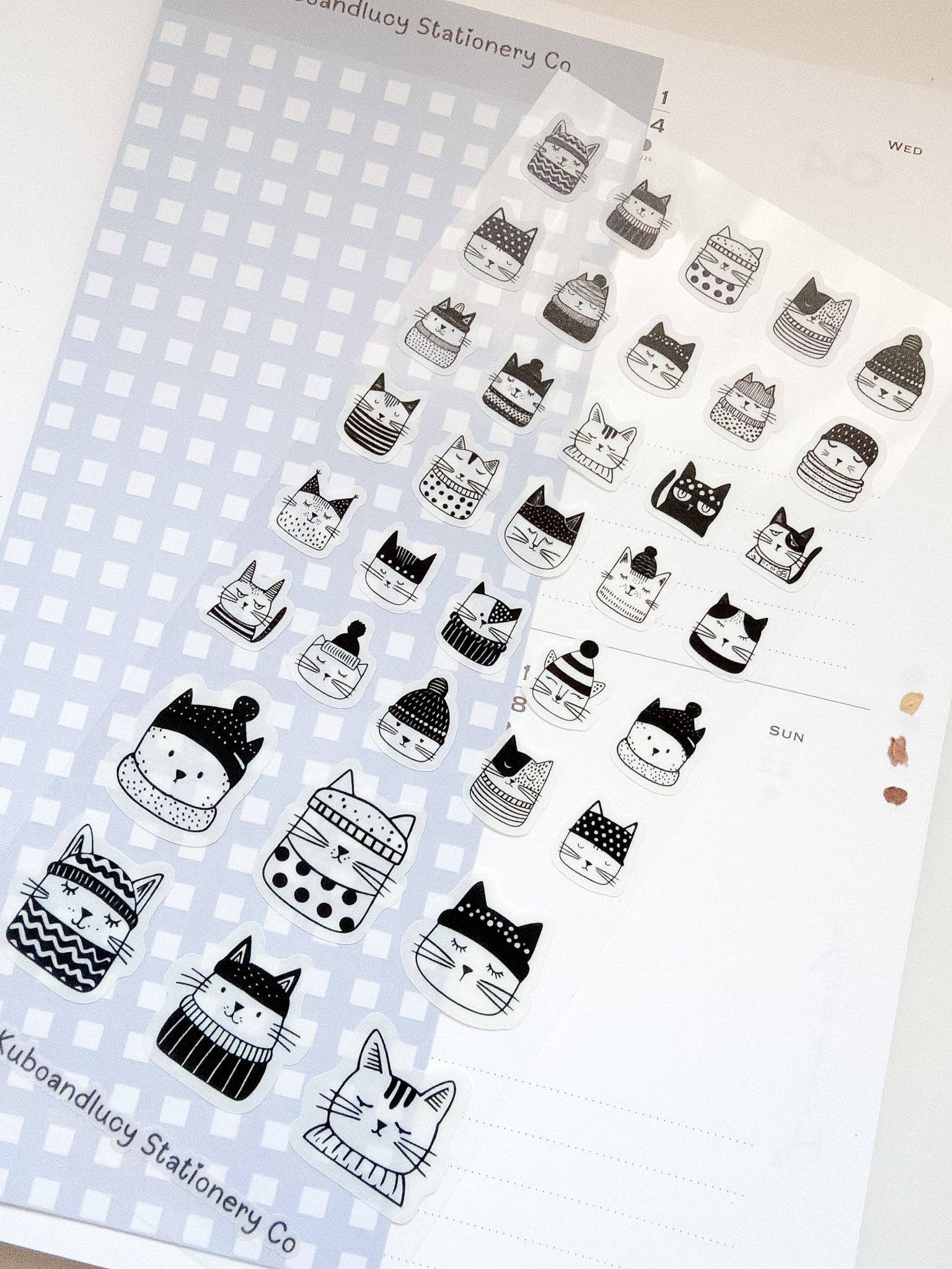 Kuboandlucy Sticker Sheet - Winter Cats