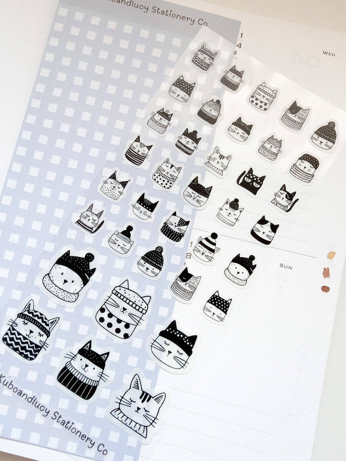 Kuboandlucy Sticker Sheet - Winter Cats