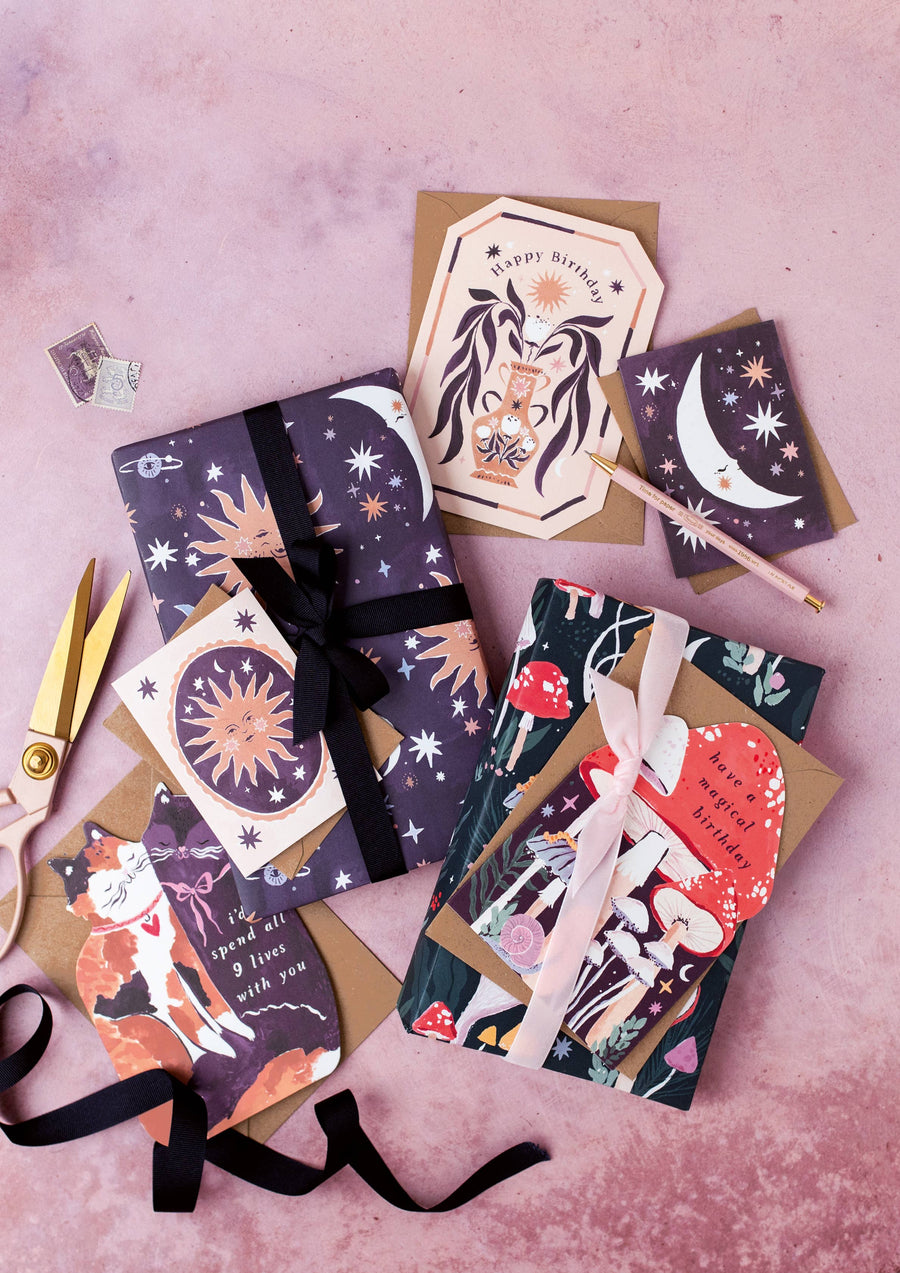 Sister Paper Co. - Sleeping Moon Mini Cards | Blank Cards | Mini Greeting Cards