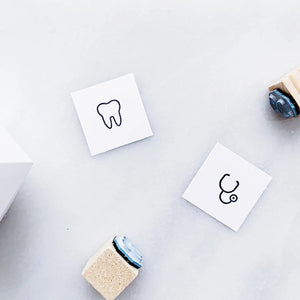 Papergram Icon Rubber Stamp Set - Doctor and Dentist Appointment Reminder