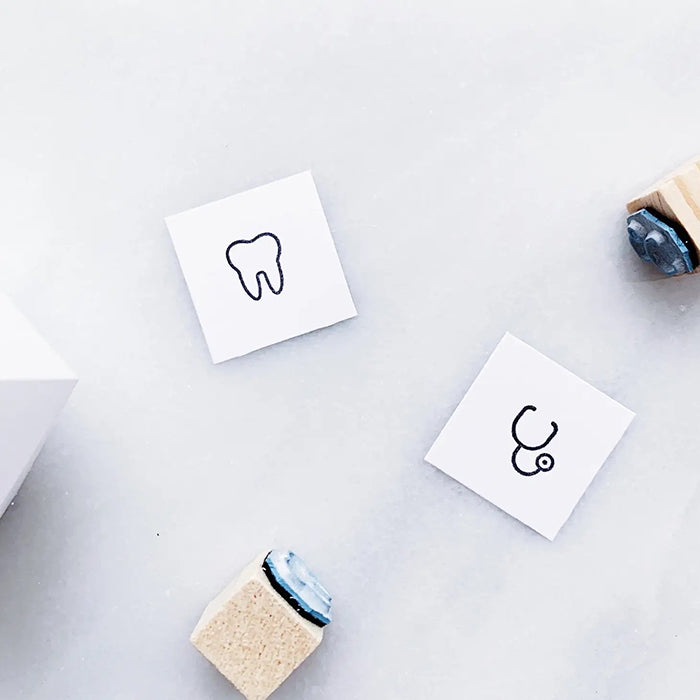 Papergram Icon Rubber Stamp Set - Doctor and Dentist Appointment Reminder