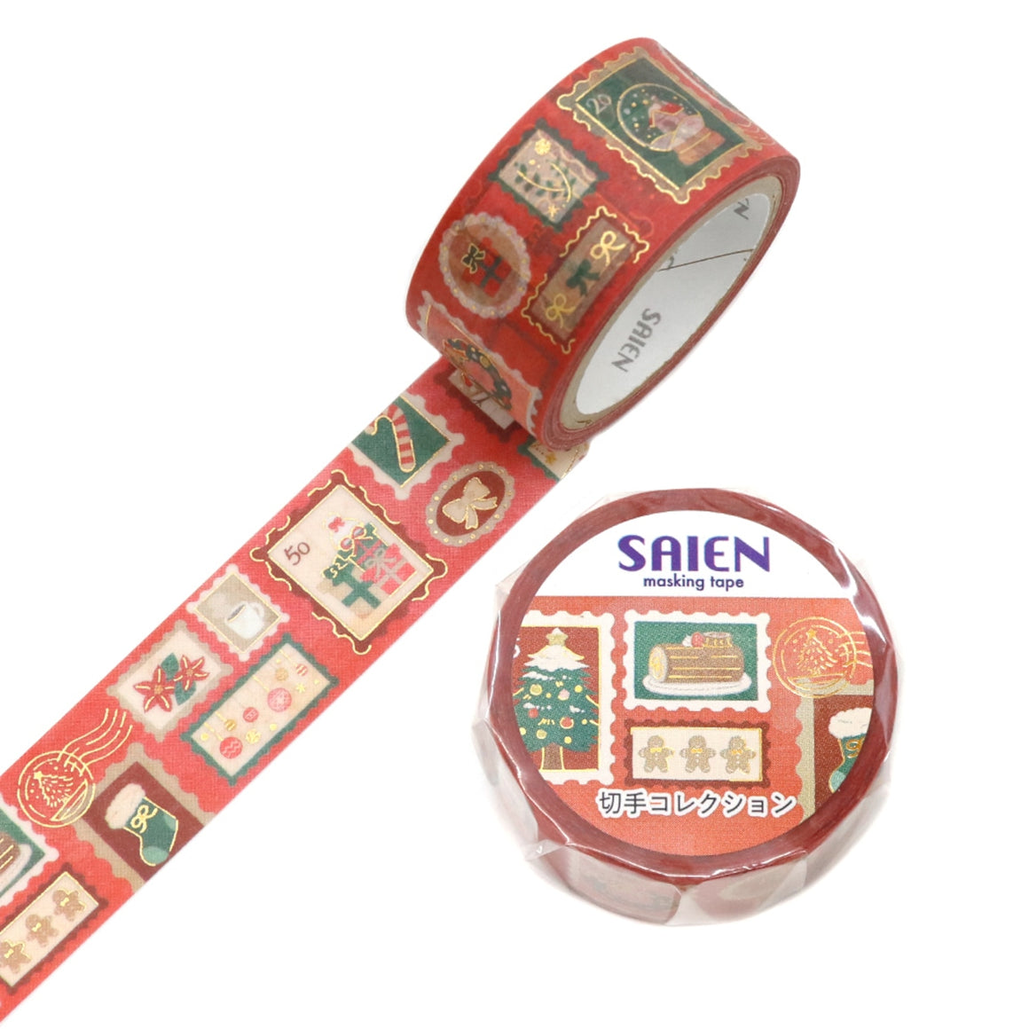 SAIEN Washi Tape Gold Foil - Winter 2026 Stamp Collection