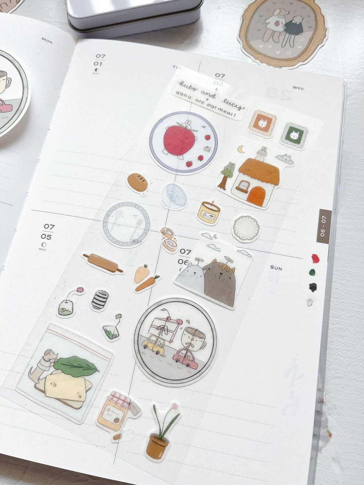 Kuboandlucy x Dana Ate Oatmeal Sticker Sheet - A Day with Friends