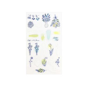 Furukawa Ltd Edition Clear Collage Stickers - Blue Flower QS179 - Paper Plus Cloth