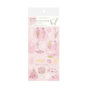 Furukawa Ltd Edition Clear Collage Stickers - Pink Flower QS178 - Paper Plus Cloth