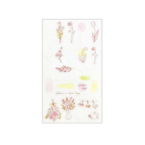 Furukawa Ltd Edition Clear Collage Stickers - Pink Flower QS178 - Paper Plus Cloth