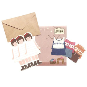 Furukawa Mini Letter Set - Kisakae Doll LT589 Pink - Paper Plus Cloth