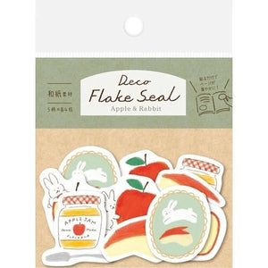 Furukawa Paper Paper Sticker Flakes - Apple and Rabbit QSA160 - Paper Plus Cloth