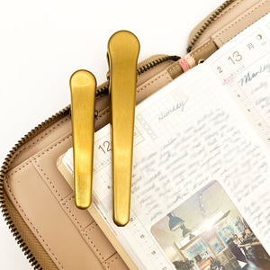 Gold Metal - Toothed Clip - Long - Paper Plus Cloth