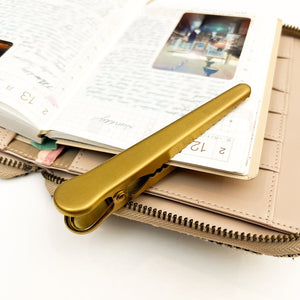 Gold Metal - Toothed Clip - Long - Paper Plus Cloth