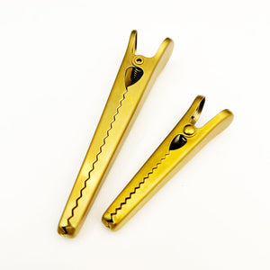 Gold Metal - Toothed Clip - Long - Paper Plus Cloth