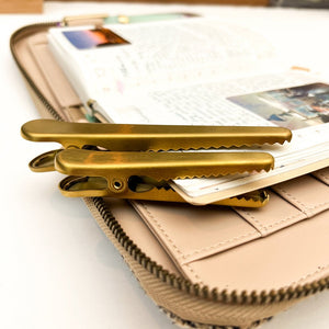 Gold Metal - Toothed Clip - Long - Paper Plus Cloth