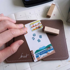 iMat Portable Mini Cutting Mat and Blade Set - Brown