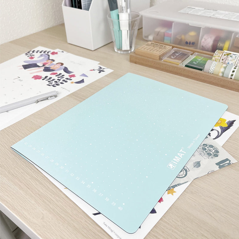 iMAT 2mm Book-Shaped Folding Cutting Mat A3 - Pastel Green