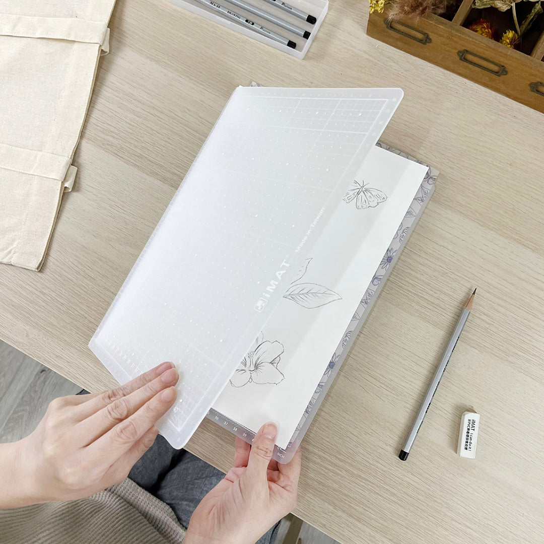 iMAT 2mm Book-Shaped Folding Cutting Mat A3 - Translucent