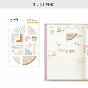 Iroha Comfy Diary Stickers - Line Pink