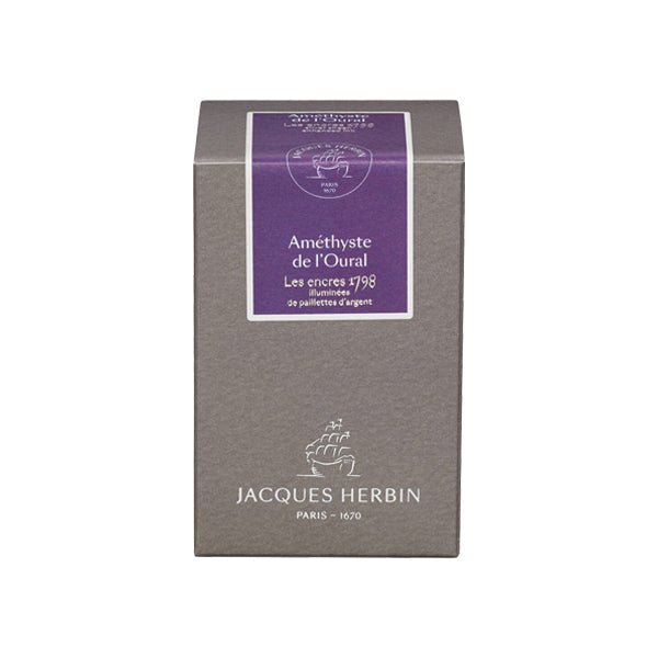 J. Herbin Fountain Pen Ink - 1798 Collection 50 ml Bottle - Amethyste de l'Oural - Paper Plus Cloth