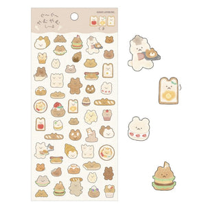 Kamio Gugu Yamu Yamu Mushi Ru Stickers - Bear - Paper Plus Cloth