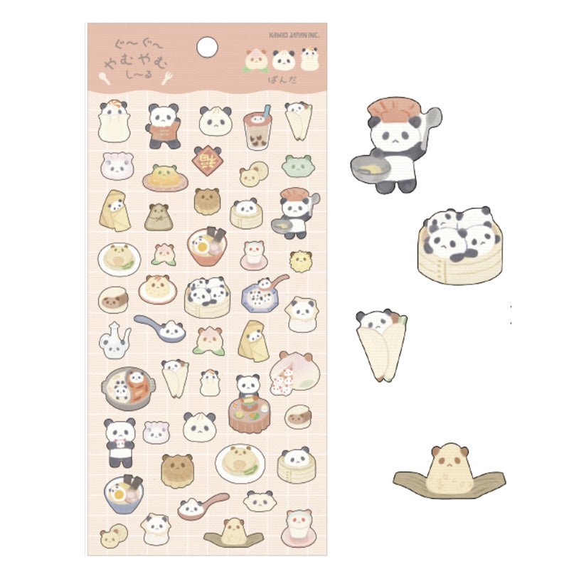 Kamio Gugu Yamu Yamu Mushi Ru Stickers - Panda - Paper Plus Cloth