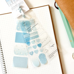 Kamio Signet Seal Sticker Set - 3 Sheets Bookmark - Light Blue 808 - Paper Plus Cloth