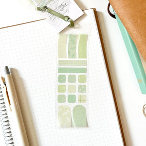 Kamio Signet Seal Sticker Set - 3 Sheets Bookmark - Pistachio Green 806 - Paper Plus Cloth