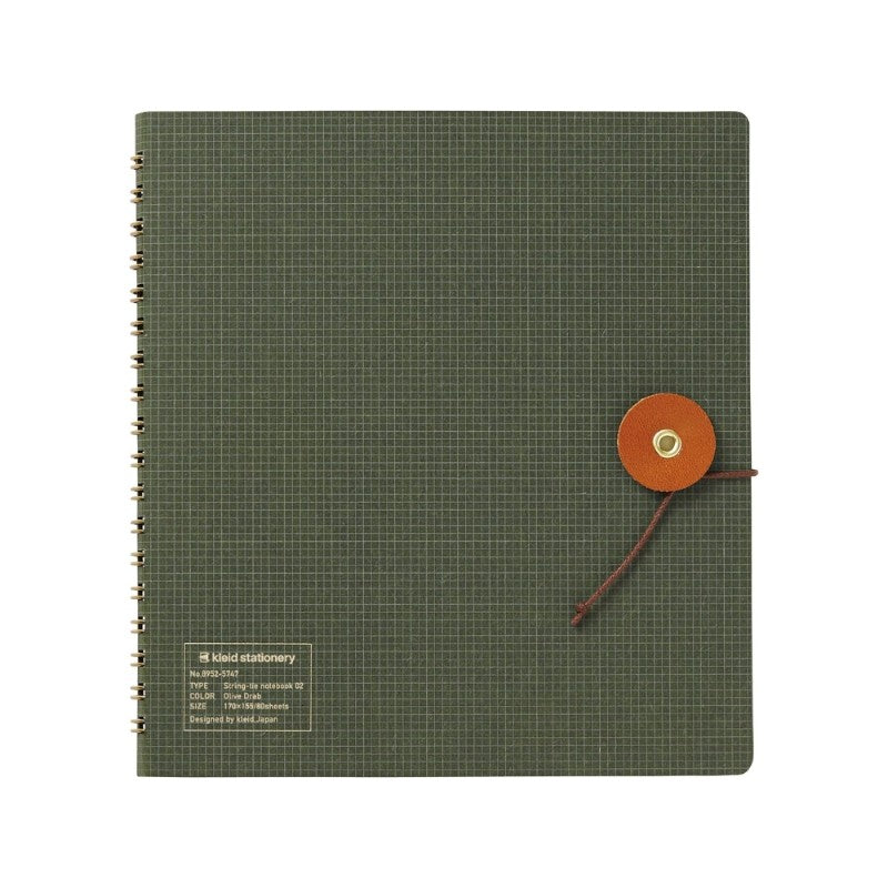 Kleid String Tie Note 02 Notebook 2mm Grid - Olive