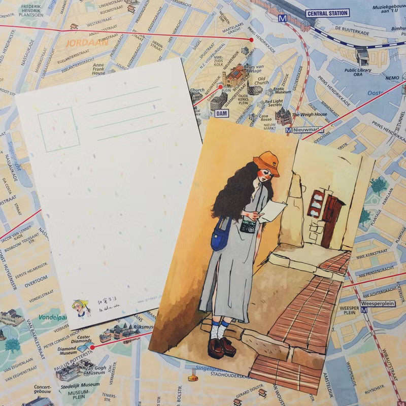 La Dolce Vita Postcard - Map Girl