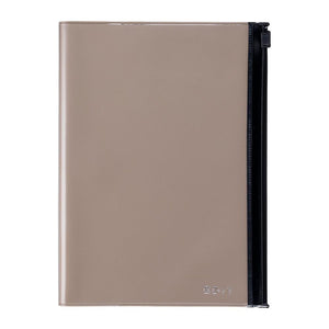 EDiT B6 Grid Notebook with Slide-Zip Pocket Cover - Light Latte