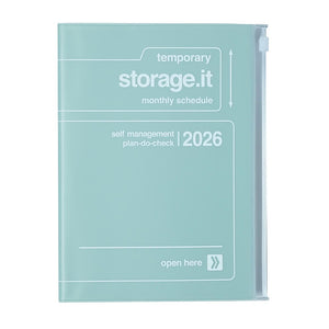 2026 Mark’s Storage.it Monthly Block A5 Planner (December Start) - Mint
