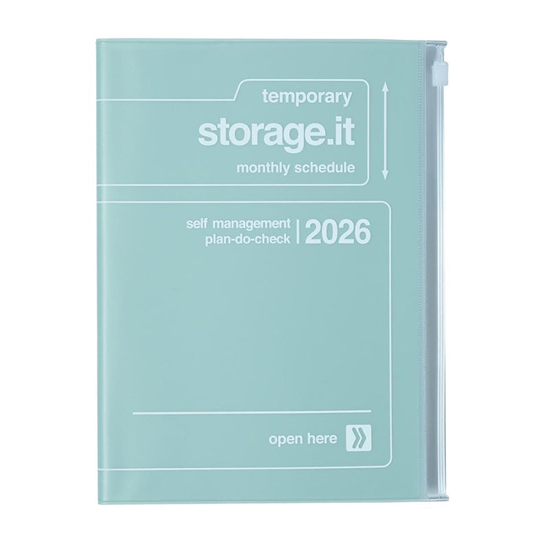 2026 Mark’s Storage.it Monthly Block A5 Planner (December Start) - Mint