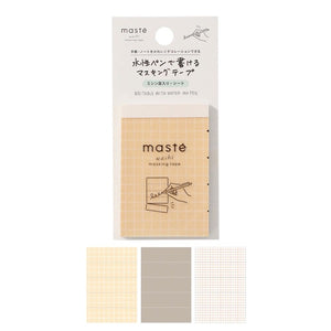 Maste Writeable Perforated Washi Tape Sheet - Orange Grid Check Mixture C