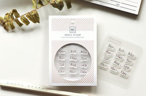 MU Print Icon Stamp Set - 2001 Months